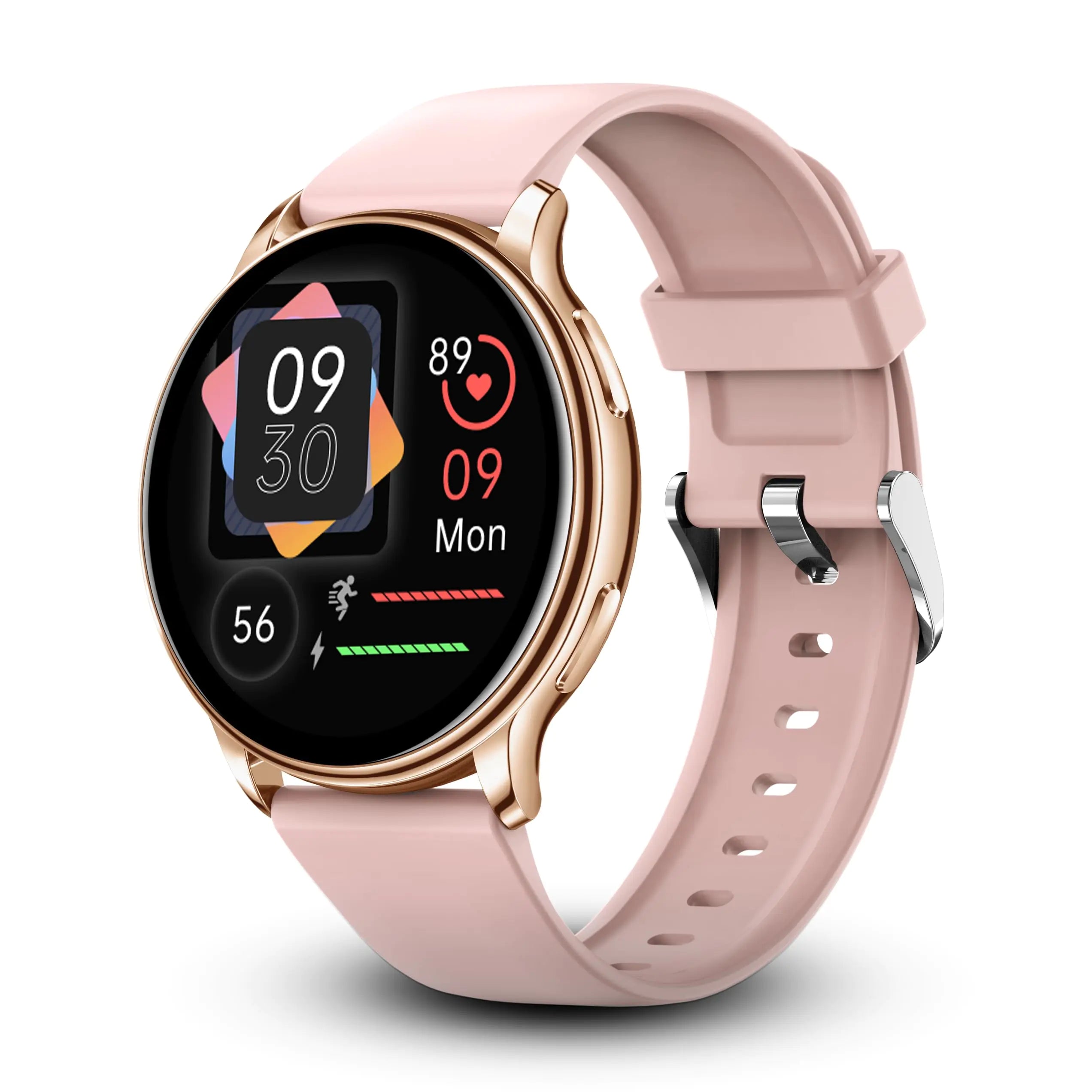 ALPHAGEAR Juliet Montre Connectée pour iPhone & Android Élégante Smartwatch (Répondre/Faire des Appels) Tracker de Bien-être avec Écran AMOLED de 1,32" Autonomie de 10 Jours (2x Protège-écran et 1x Bracelet Supplémentaire Inclus)