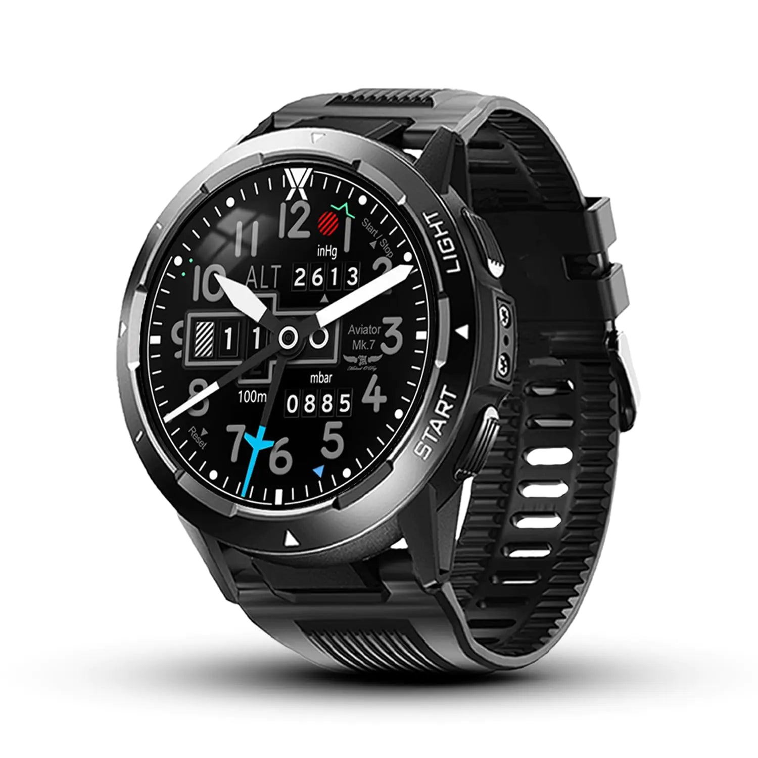 ALPHAGEAR Bravo Montre Connectée pour Android iPhone Suivi de Bien-être avec Grand Écran de 1,32" Autonomie de 21 Jours Étanche 5 ATM Moniteur de Fréquence Cardiaque (2 Protecteurs d'Écran Inclus)
